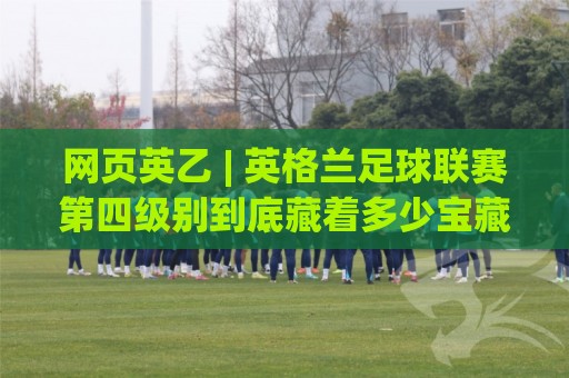网页英乙 | 英格兰足球联赛第四级别到底藏着多少宝藏？(网页英乙) 带你重新认识这个被低估的足球世界🕑最全手机信誉体球网半全场动画水位精彩片段流畅代理
